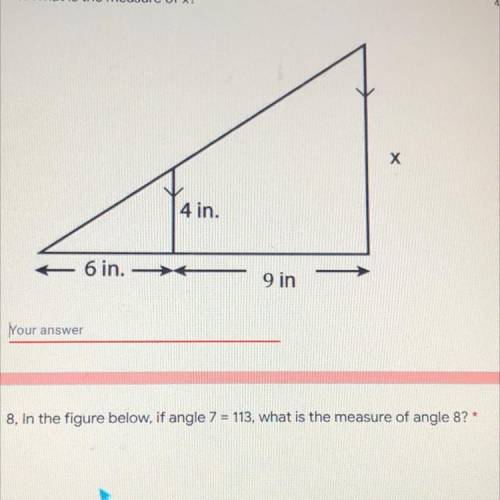 HELP ME FIND THE MEASURE OF X PLEAZE HELPPPP!!! 
(Find the measure of x)