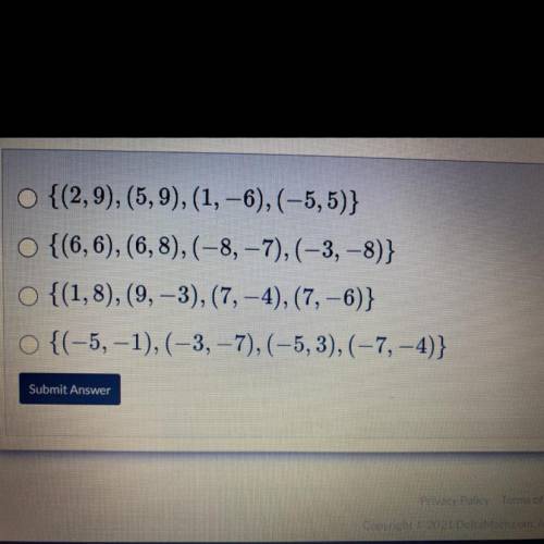 Which set of ordered pairs represents a function?