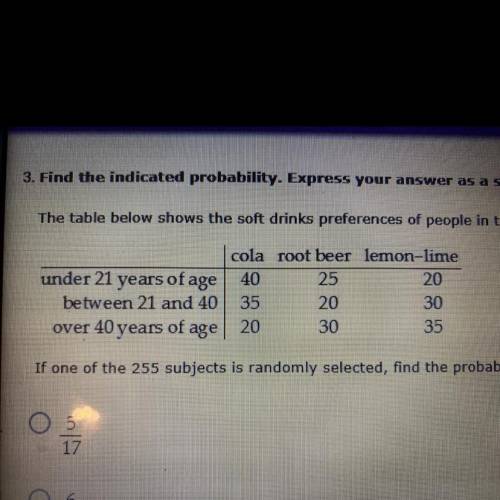 Find the indicated probability. Express your answer as a simplified fraction unless otherwise noted