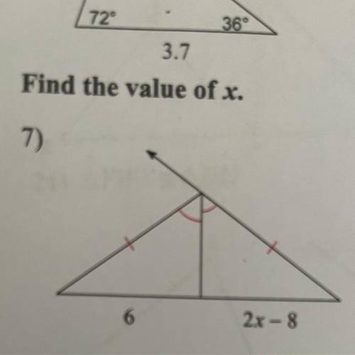 6 2 x - 8 solve x, number 7