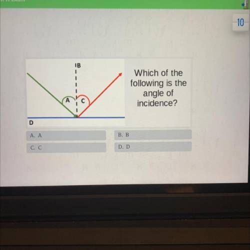 Which of the following is the angle of incidence ￼