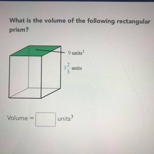 What is the volume of the following rectangular prism?