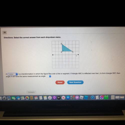 A _______ is a transformation in which the figure flips over a line or segment. If triangle ABC is