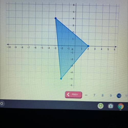 graph ABC with the vertices A(-3,4), B(0,2) and C(-2,-5) and its image after a reflection in the li