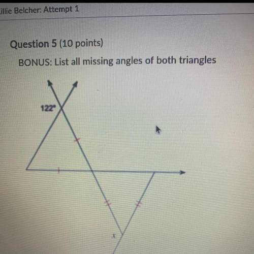 List all missing angles of both triangles