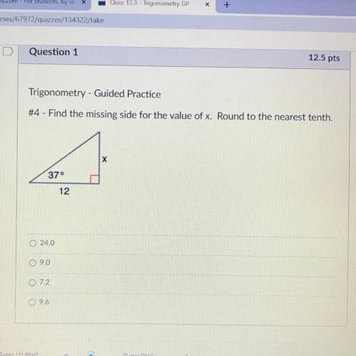 HELP TIME SENSITIVE: Find the missing side for the value of x round to the nearest tenth