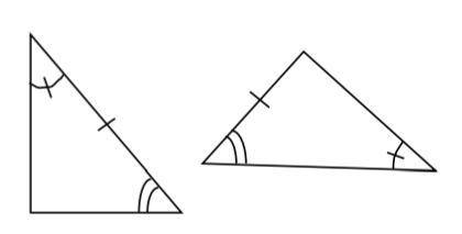 The following triangles are congruent by____
AAS
SAS
ASA
Can't determine