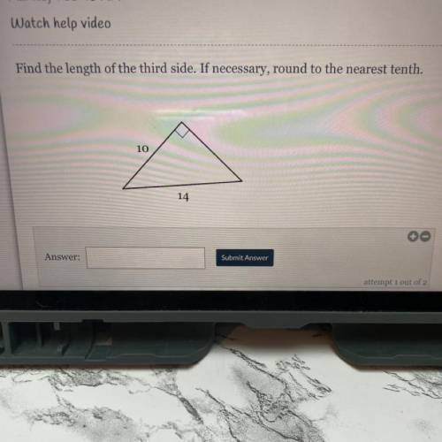 Find the length of the third side. If necessary, round to the nearest tenth.