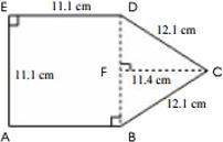 Find the area of the following figure and choose the appropriate result.