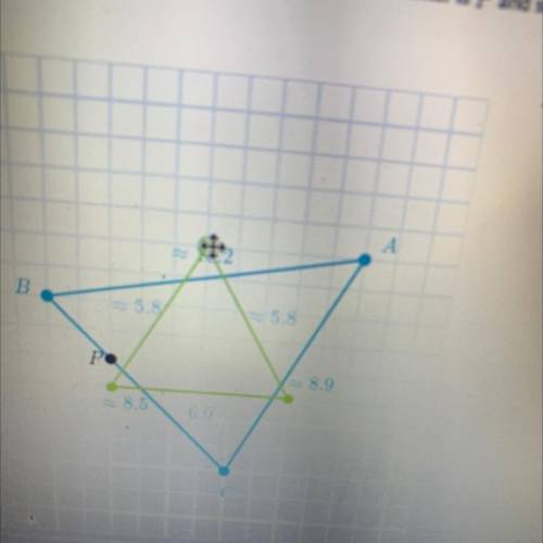 Draw the image of AABC under a dilation whose center is P and scale factor is 1/2