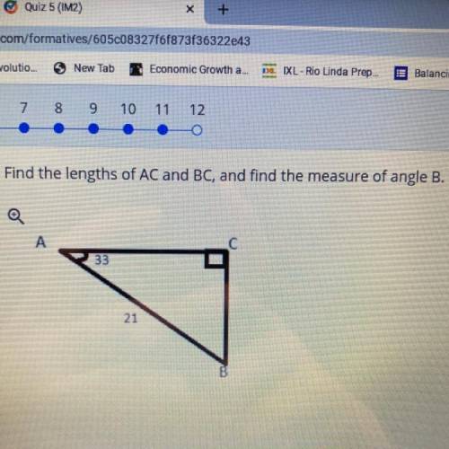 Find the lengths of AC and BC, and find the measure of angle B.
please help :)