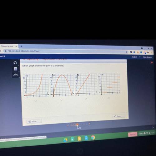 Which graph depicts the path of a projectile?