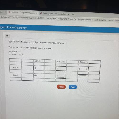 Type the correct answer in each box. Use numerals instead of words. This system of equations has be