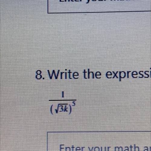 Write the expression in exponential form. SHOW WORK! 
10 points!!!