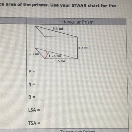 Triangular Prism lateral and total surface