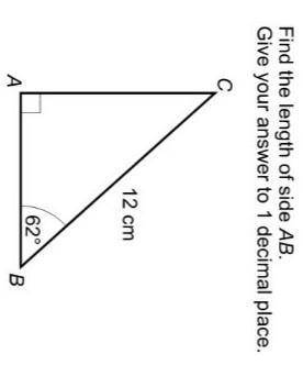 Trigonometry Question:Find the length of side ABGive your answer to 1 decimal place​