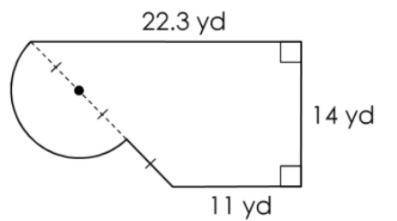 Hint: Trapezoid and semi-circle
The diameter of the semicircle below is 12 yards