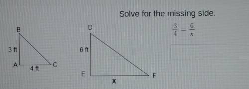 Solve for the missing side ​