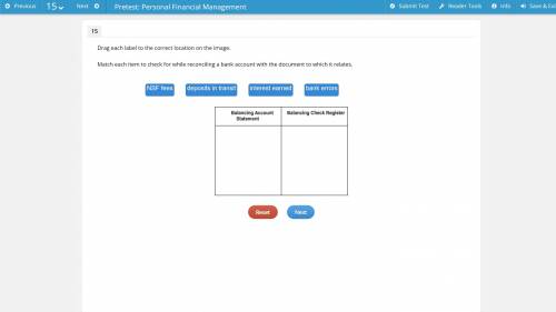 Match each item to check for while reconciling a bank account with the document to which it relates