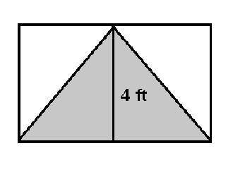What is the measure of the base of the rectangle if the area of the triangle is ?