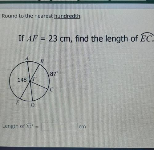 If a f=23cm, find the length of EC.​