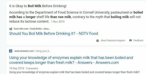 Using your knowledge on enzymes, explain : Milk that has been boiled and then covered keeps longer