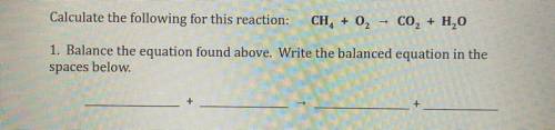 Balance CH4+O2->CO2+H2O