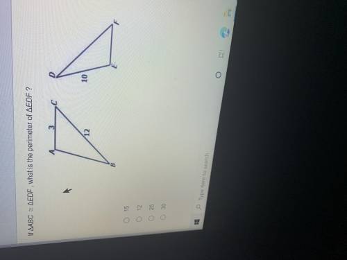 If triangle ABC triangle EDF , what is the perimeter of triangle EDF ?