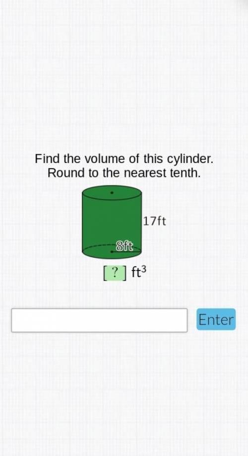 Find the volume of the cylinder​