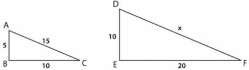 The two triangles are similar. What is the SCALE FACTOR if ABC is the original triangle and DEF is