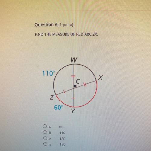 Find the measure of red arc ZX