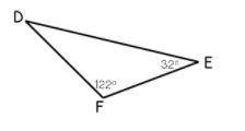 What is the measure of angle D?