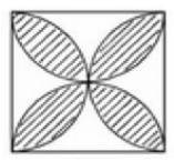 If the area of the square is 100 square millimeters, what is the perimeter of the shaded region?