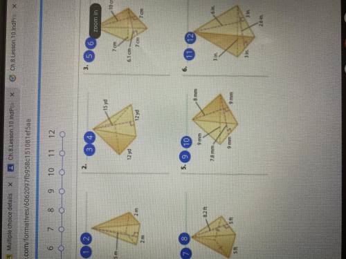 What is the lateral surface area and the total surface area of each pyramid