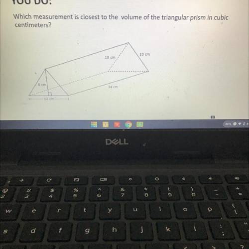 Which measurement is closest to the volume of the triangular prism in cubic meters