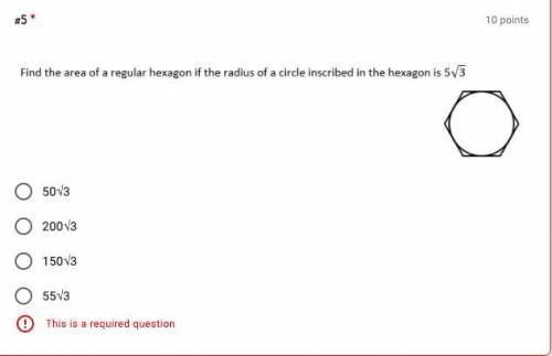 Find the area of the hexagon. Please explain and I will mark brainliest!