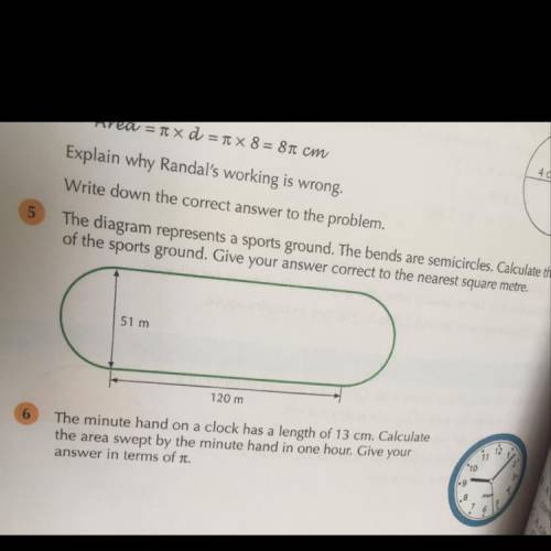 the diagram represents a sports ground. the bends are semicircle. calculate the area of the sports