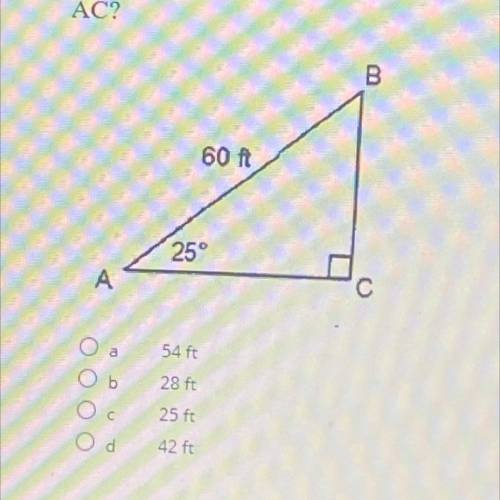 Which of the following is the closest to the length of side AC?