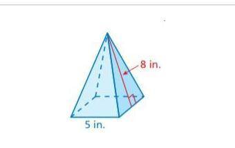 Find the surface area of the square pyramid. A) 80 in2 B) 105 in2 C) 160 in2 D) 210 in2