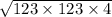 \sqrt{123 \times 123 \times 4}