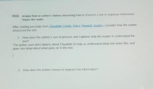 RI2A

Analyze how an author's choices concerning how to structure a text or sequence information i