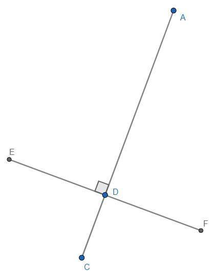 In the diagram below, line segment AC is the perpendicular bisector of line segment EF. Is line seg