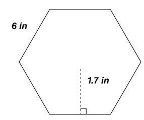 A paving stone in the shape of a regular hexagon is shown below.

The area of the paving stone can
