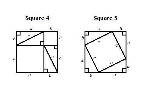 ( Please help stuck on problem for hours)Write an expression for the area of square 4 by combining