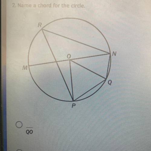 Name a chord for the circle