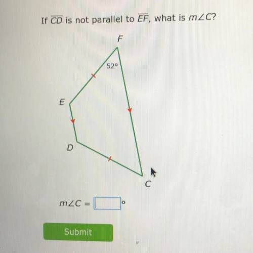 If CD is not parallel to EF, what is m2C?