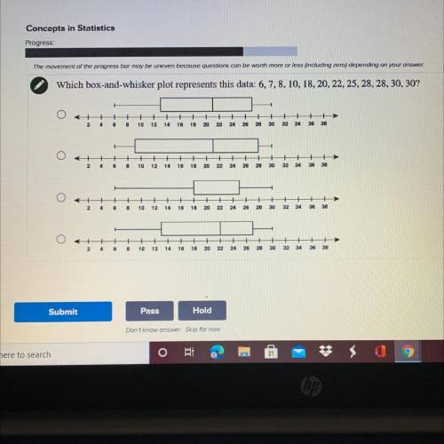 Which box and whisker plot represents this data: 6,7,8,10,18,20,22,25,28,28,30,30?