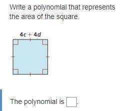 Write a polynomial that represents the area of the square.