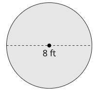 The diameter of the circle is 8 ft

what is the approximate area of the circle, in square feet? us