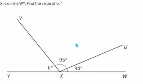 X is on line WY. Find the value of b.